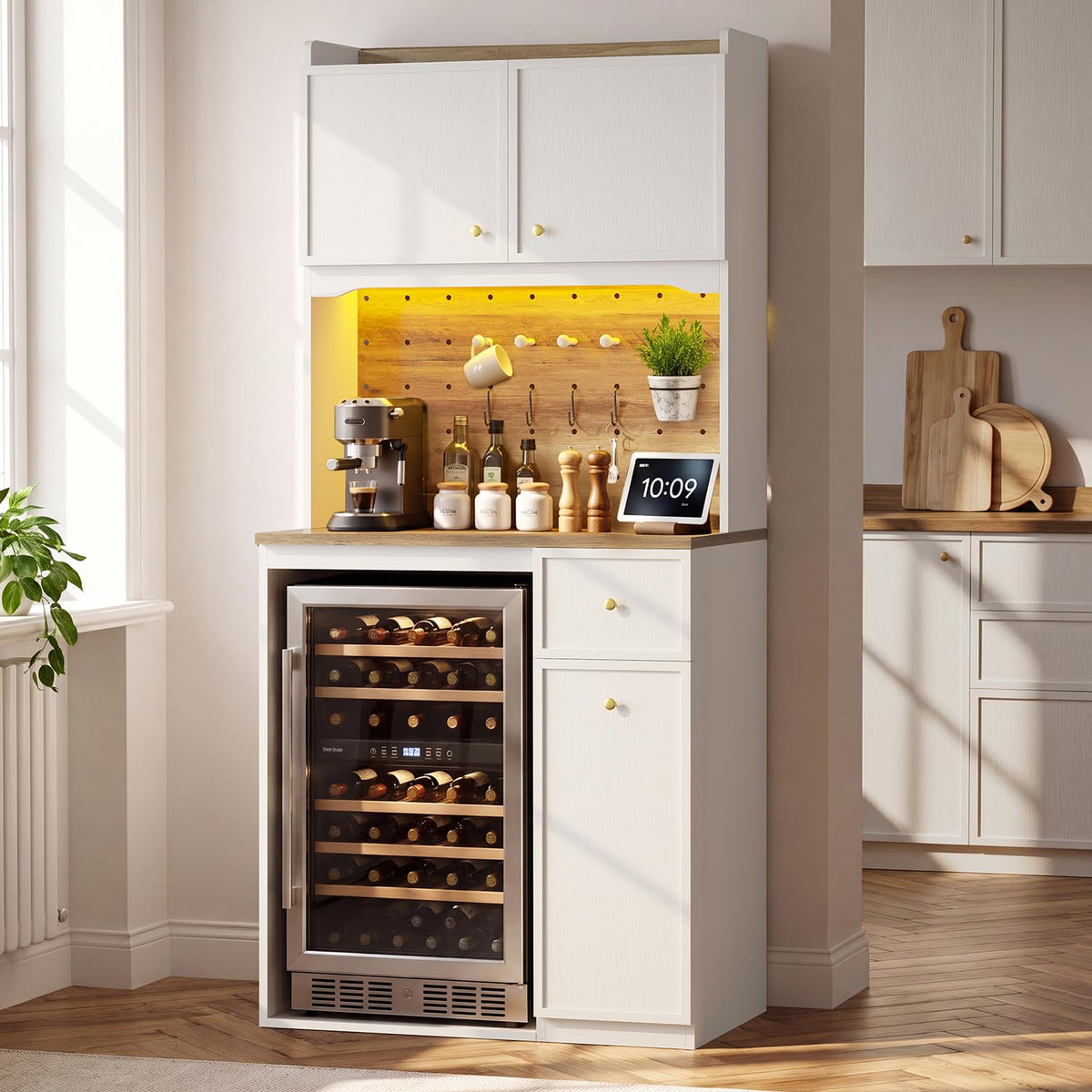 Coffee Bar Hutch with Fridge Space