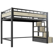 Twin Loft Bed with Storage Stairs