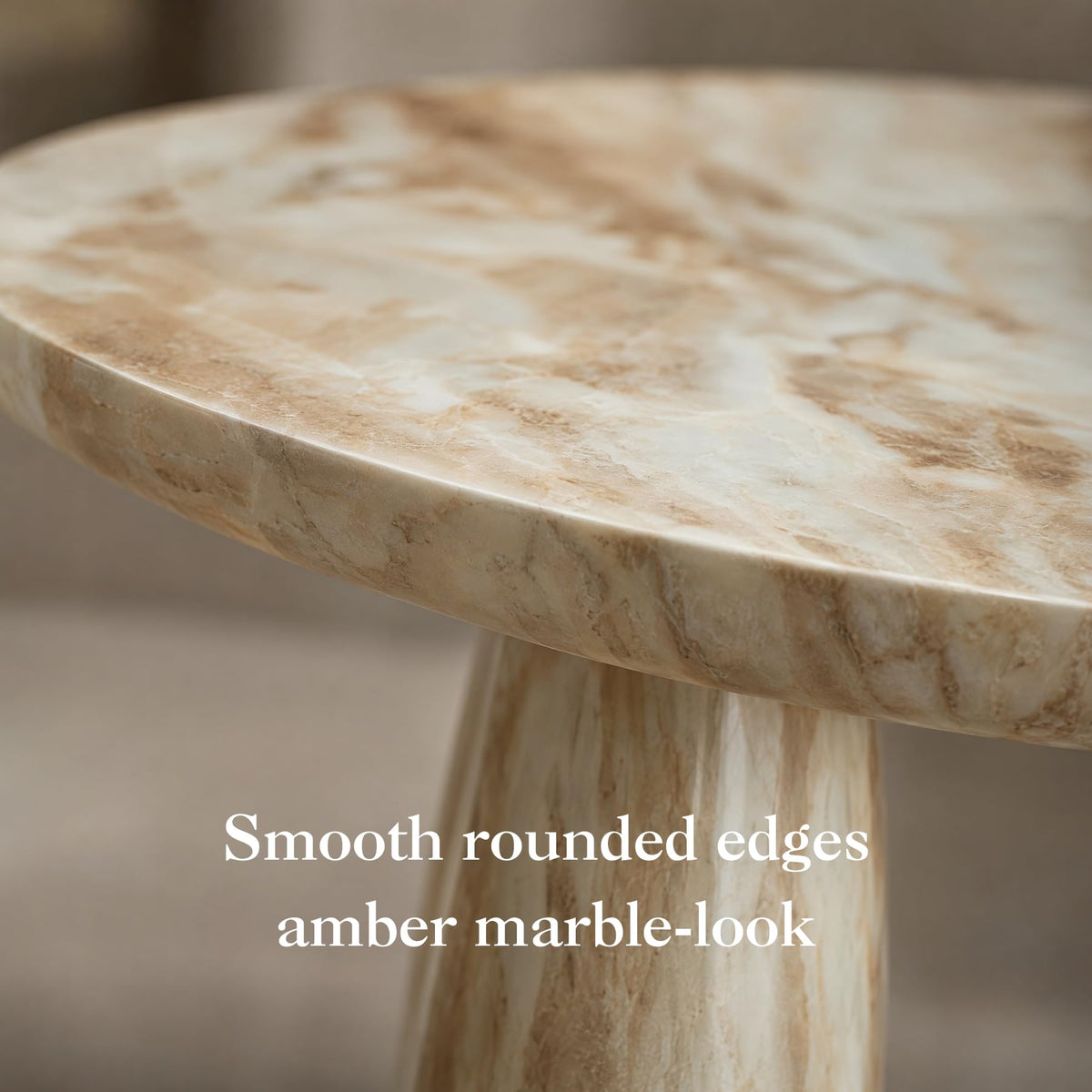 Triangular Marble-Look Coffee Table