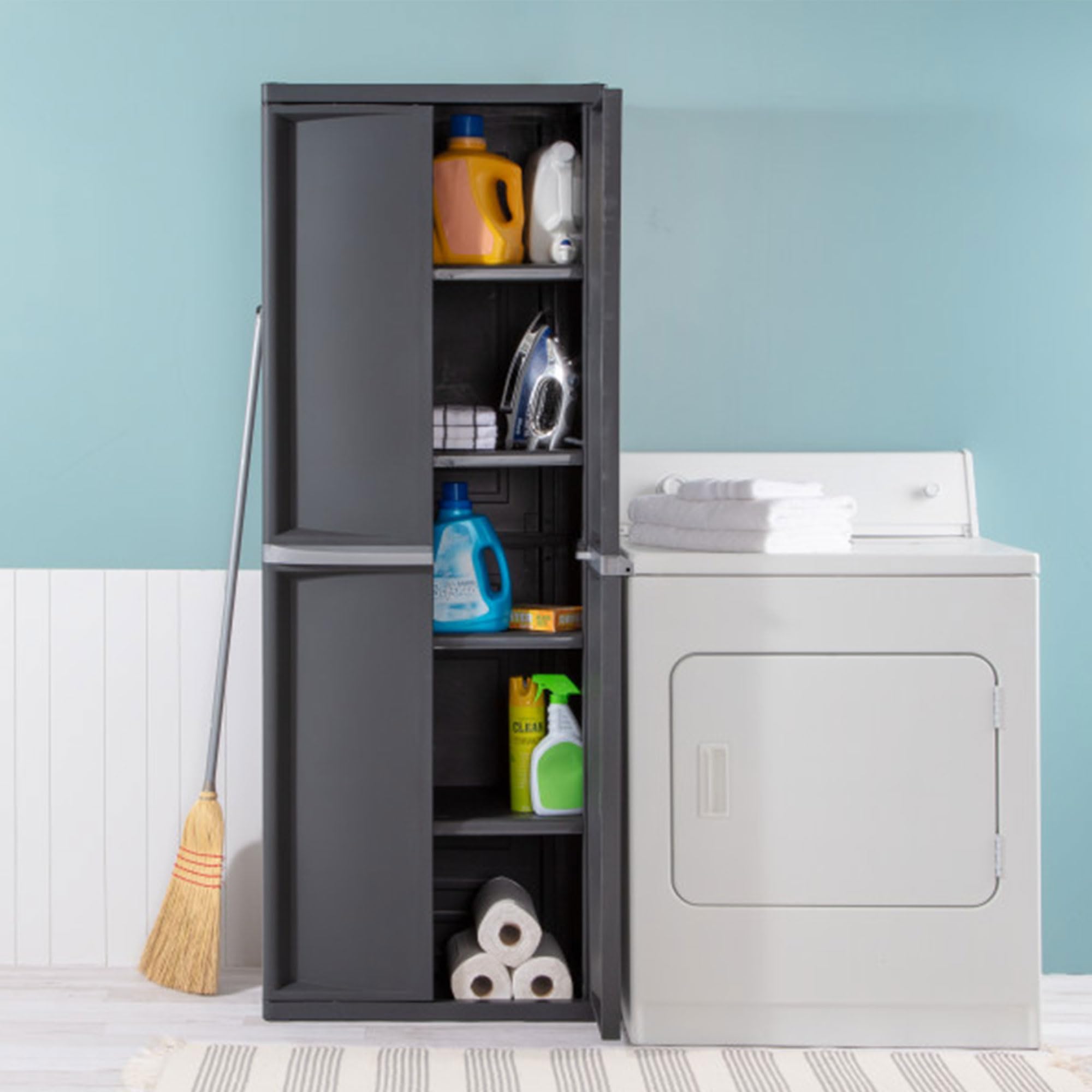 4-Shelf Plastic Storage Cabinet