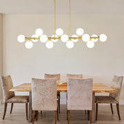 Linear Bubble Chandelier with Glass Shades