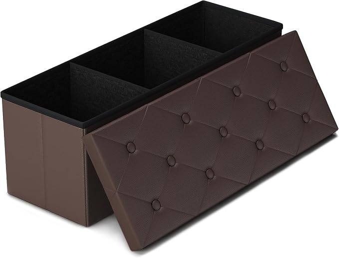 Folding Storage Ottoman Bench