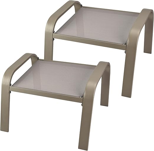 Outdoor Footstools with Cushion Set of 2