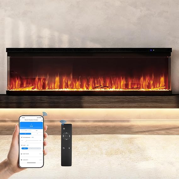 3-Sided Smart Electric Fireplace