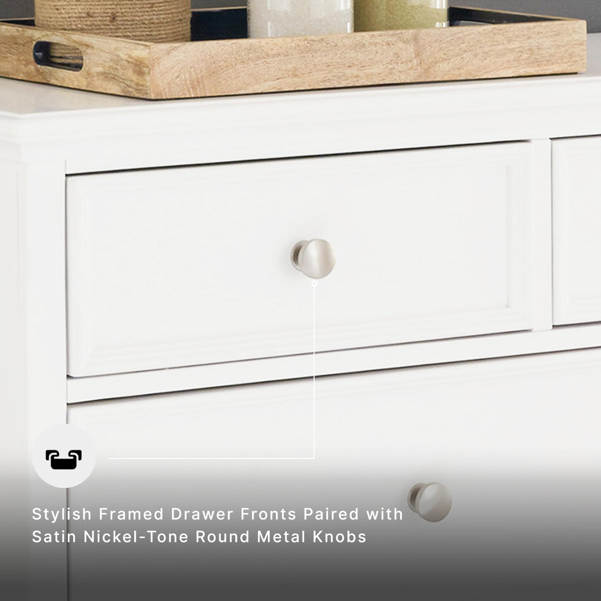 Signature Design by Ashley Fortman White 7-Drawer Wide Dresser for Bedroom