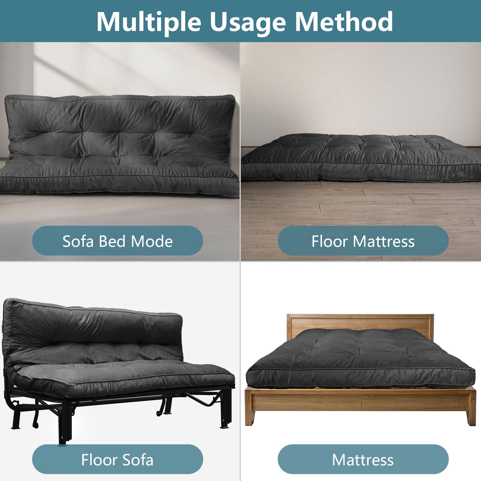 Full Size Futon Mattress – 6" Flannel Floor Mattress