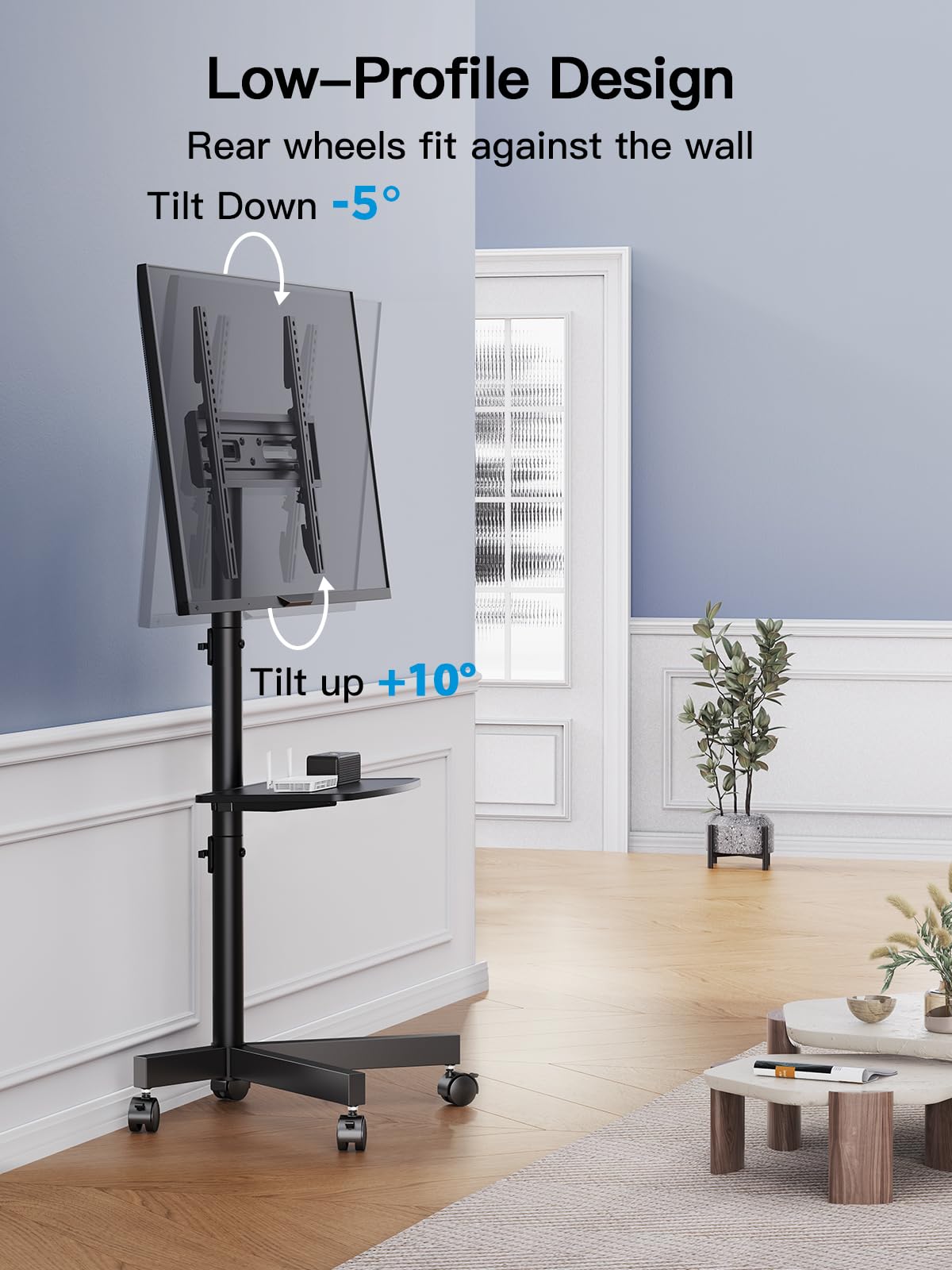 Mobile TV Stand on Wheels for 23–65 Inch TVs