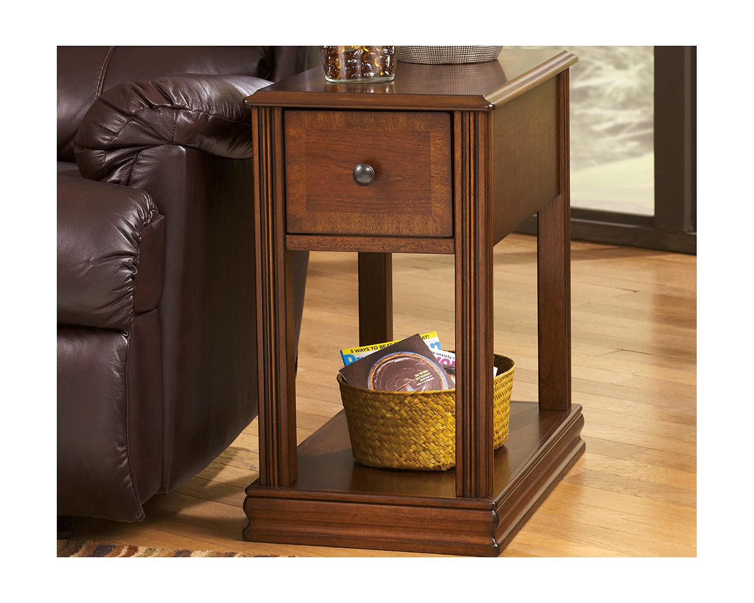 Chairside End Table with Drawer & Shelf