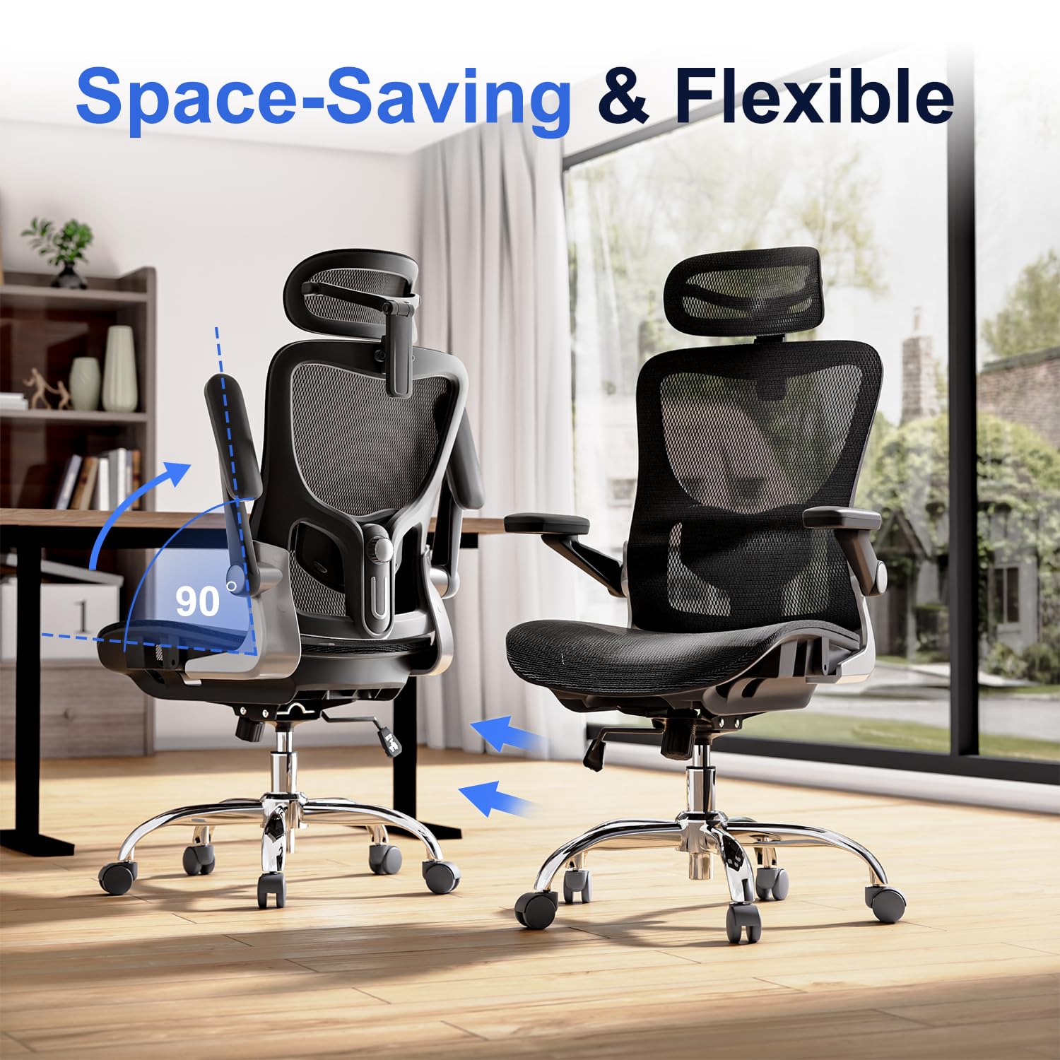 Ergonomic Mesh Office Chair with 3D Armrests & Lumbar Support