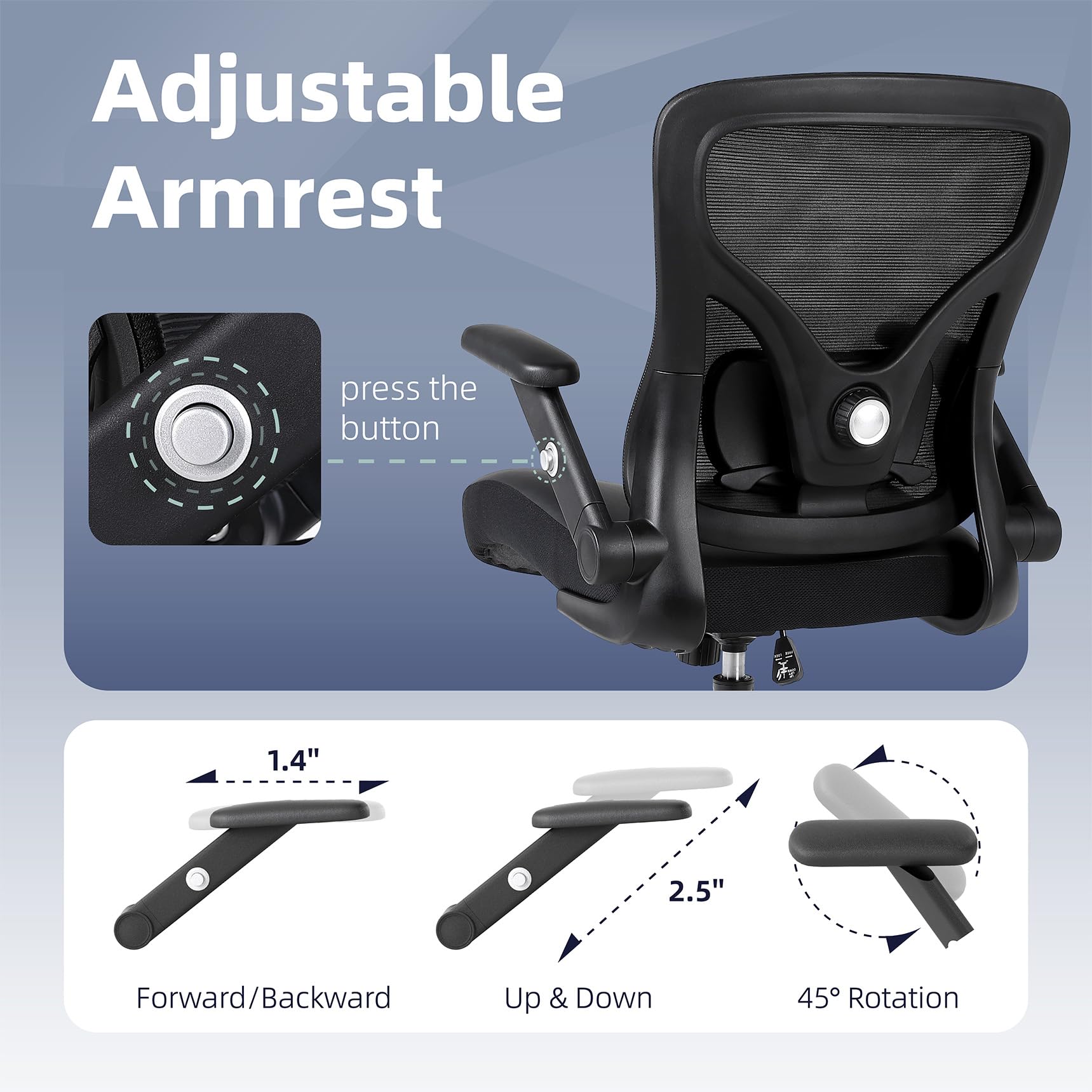 Ergonomic Office Chair with Lumbar Support & Mesh Back