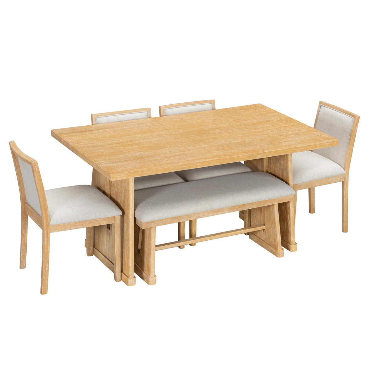 6-Piece Farmhouse Dining Set