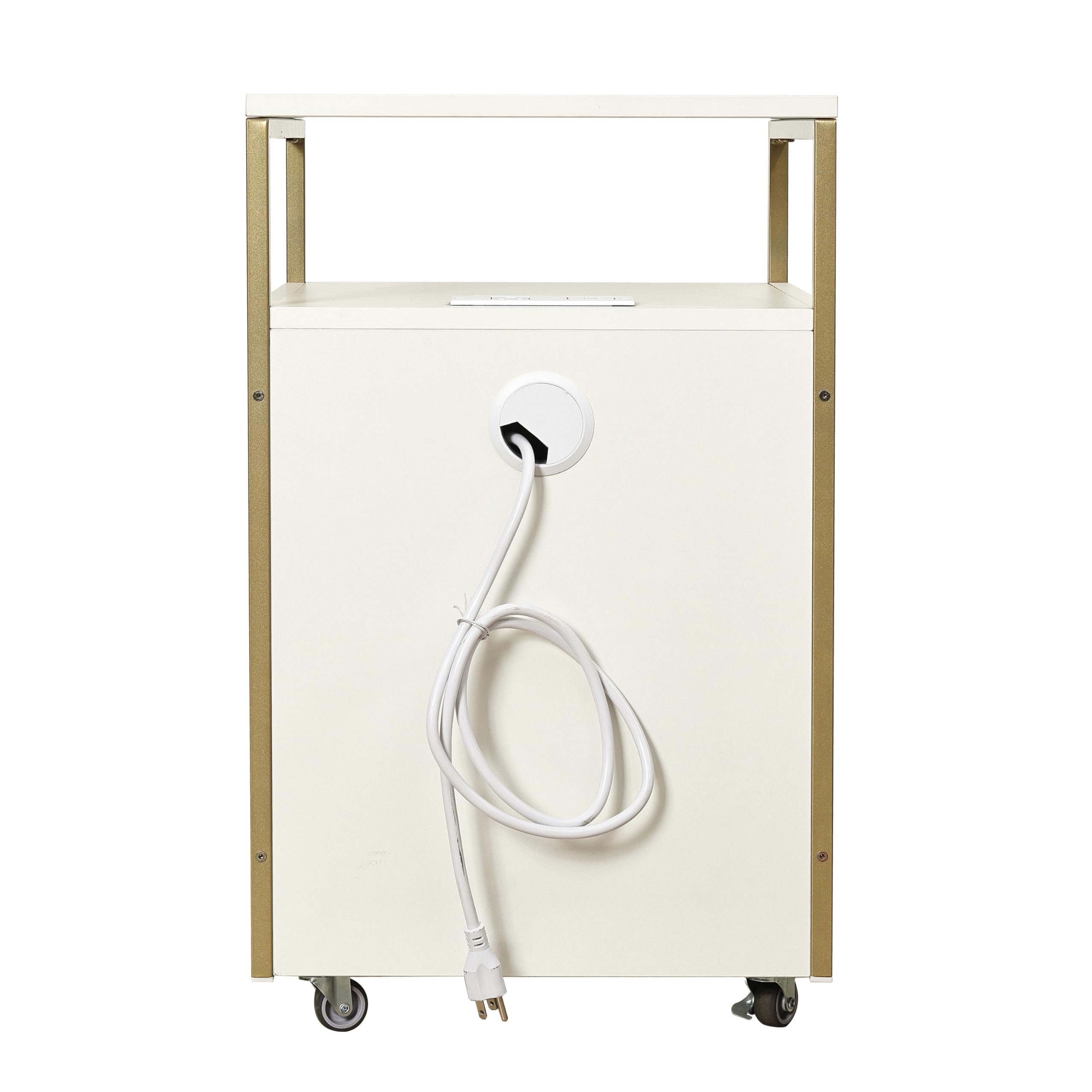 2-Drawer Rolling File Cabinet with Lock, USB Ports & Power Outlet
