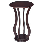 Coaster Elton 28.5-inch Round Wood Plant Stand with Shelf, Cherry 900934