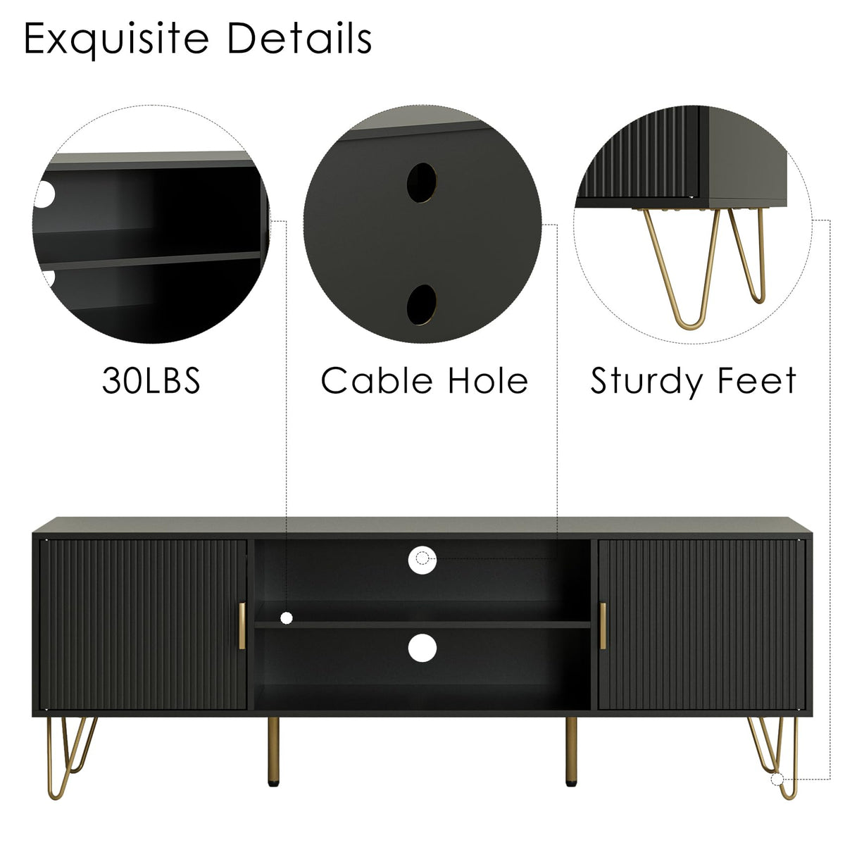 TV Stand with Storage Cabinets