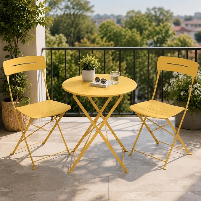 Red Folding Patio Bistro Set