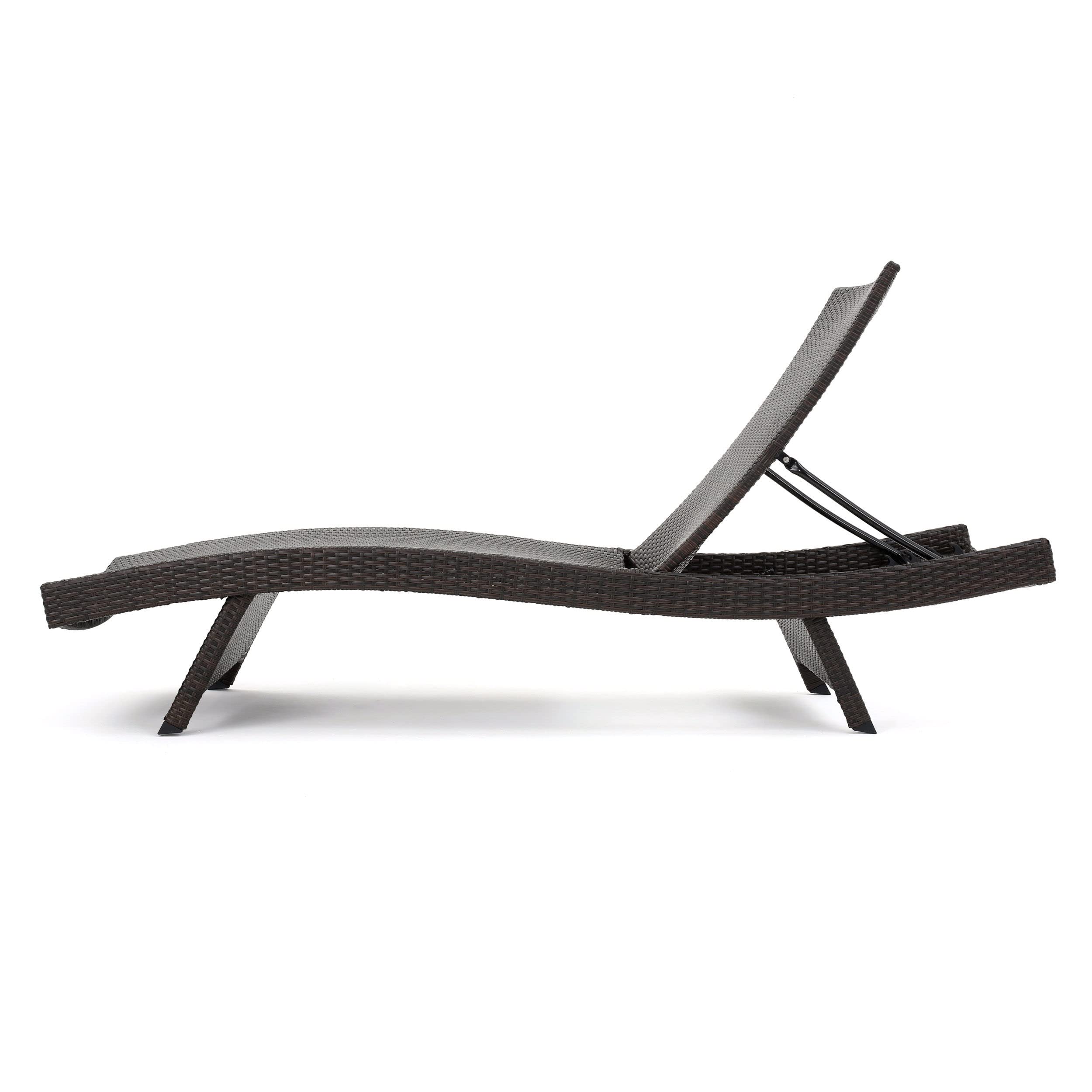 Outdoor Wicker Adjustable Chaise Lounge Chair Set (2-Piece)