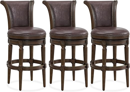 Runyan 31" Swivel Bar Stool with Vegan Leather Seat