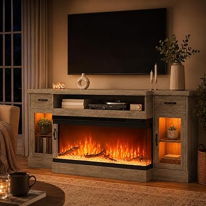70" Fireplace TV Stand for TVs Up to 80"