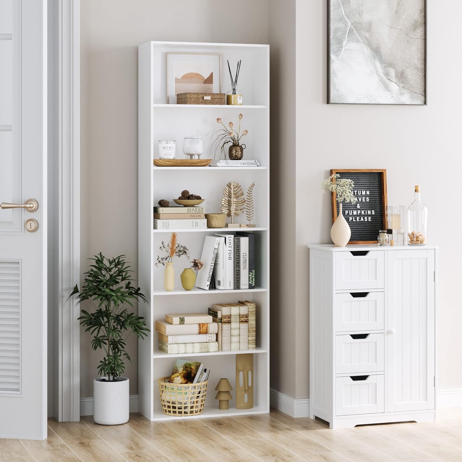 6-Tier Open Bookcase with Storage Shelves