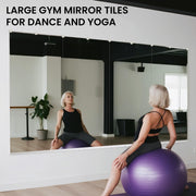 yuzeyurun Home Gym Mirror, Set of 2Pcs 48″×30″ Large Gym Mirrors, Tempered Glass Full Length Wall Mirrors, Full Body Mirror for Bedroom, Wall Mounted Mirror for Gym, Bedroom, Door