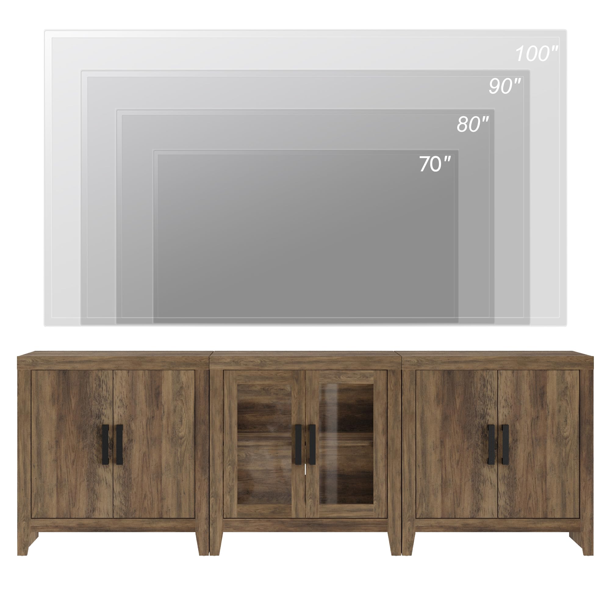 3-Piece Modular Farmhouse TV Stand