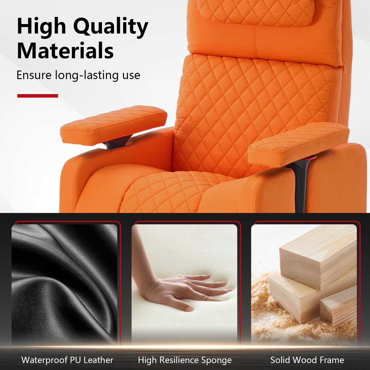 Seanrum Gaming Sofa Recliner with Lockable Wheels, 300LBS, Headrest