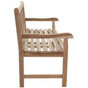 2-Person Teak Outdoor Bench with Backrest