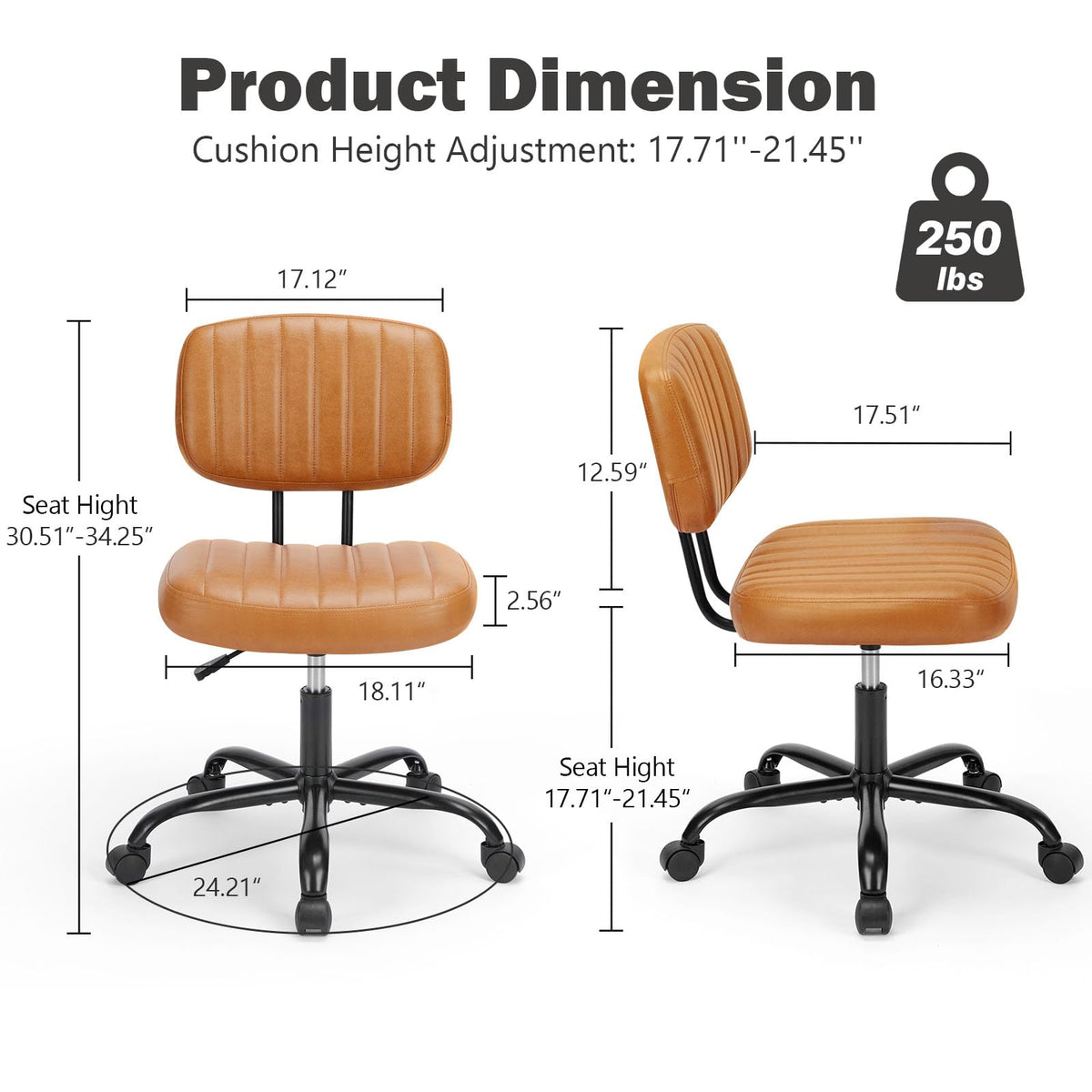 DUMOS Small Desk Chair, Home Office Chair, Comfy Lumbar Support