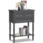 Gray Console Table with Drawers