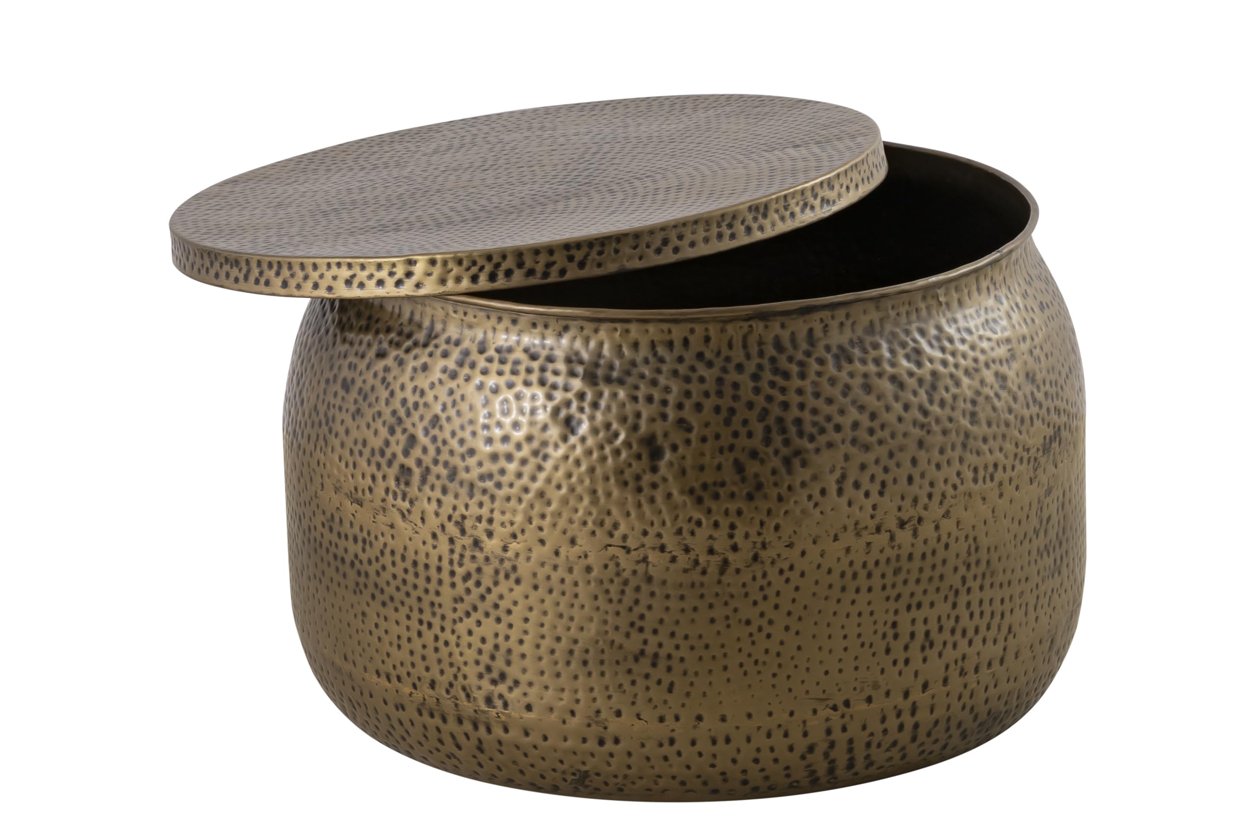 Round Drum Coffee Table with Storage