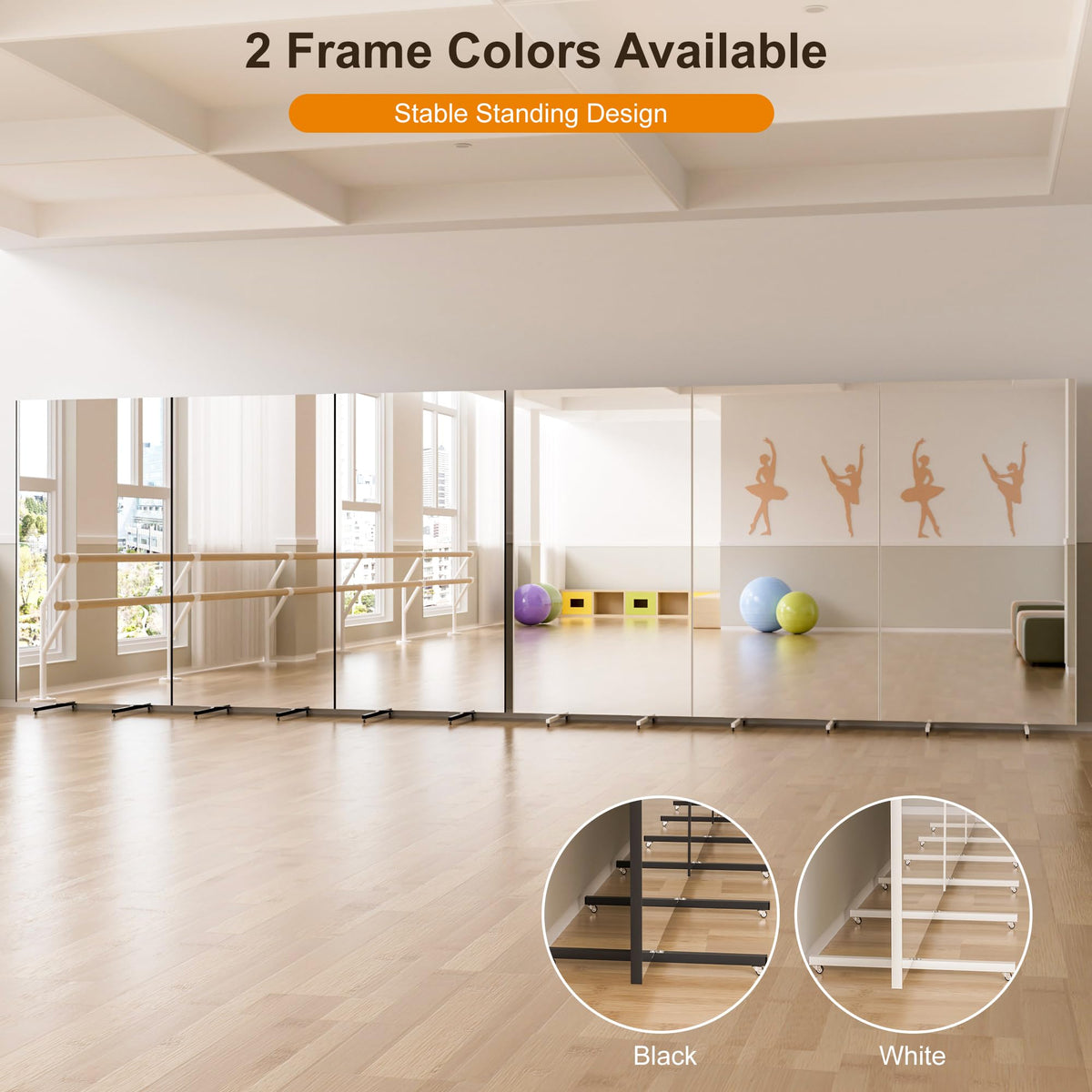 Brisafe Mobile Folding Screen NanoMirror, 118 x 71 in, White