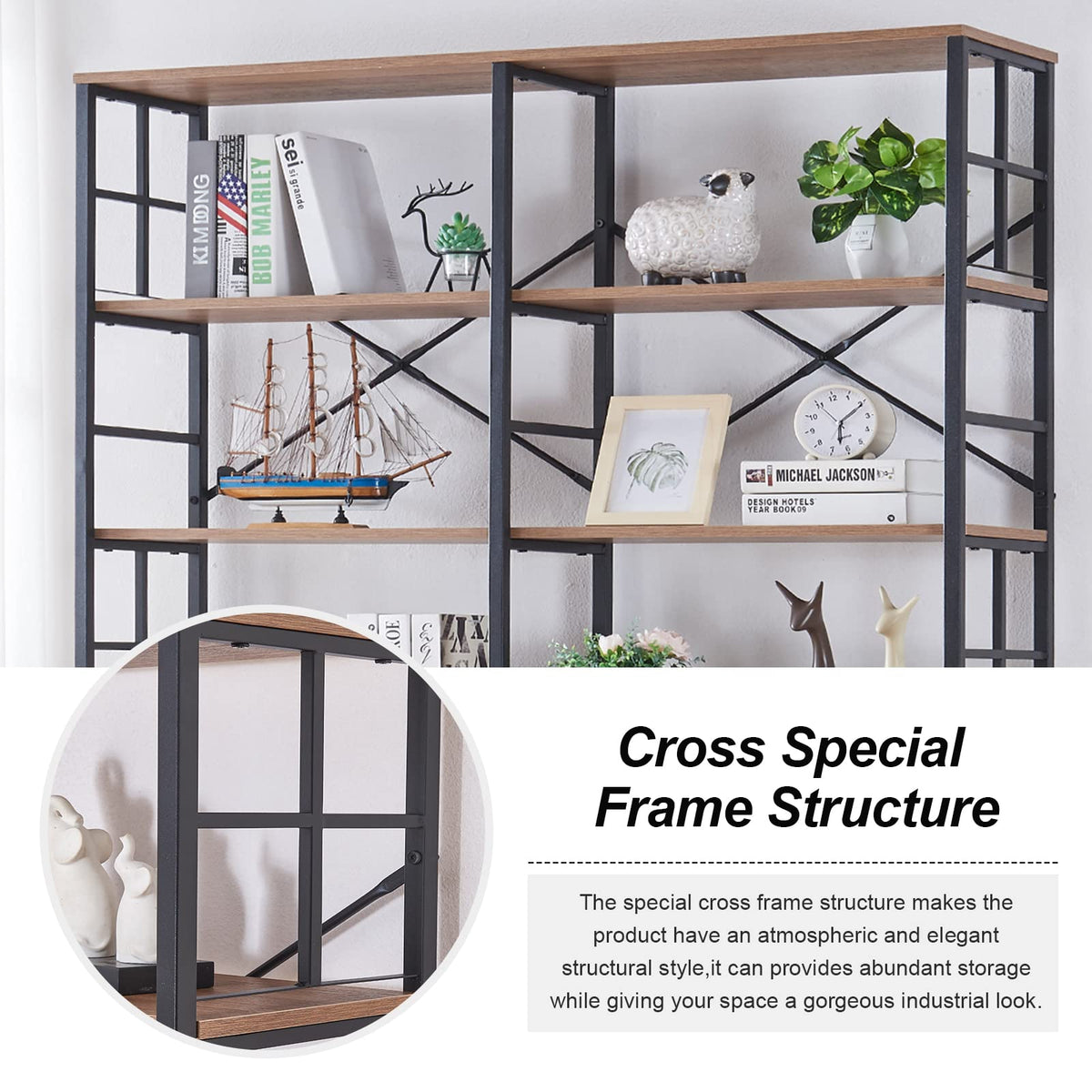 7-Tier Double-Wide Bookcase