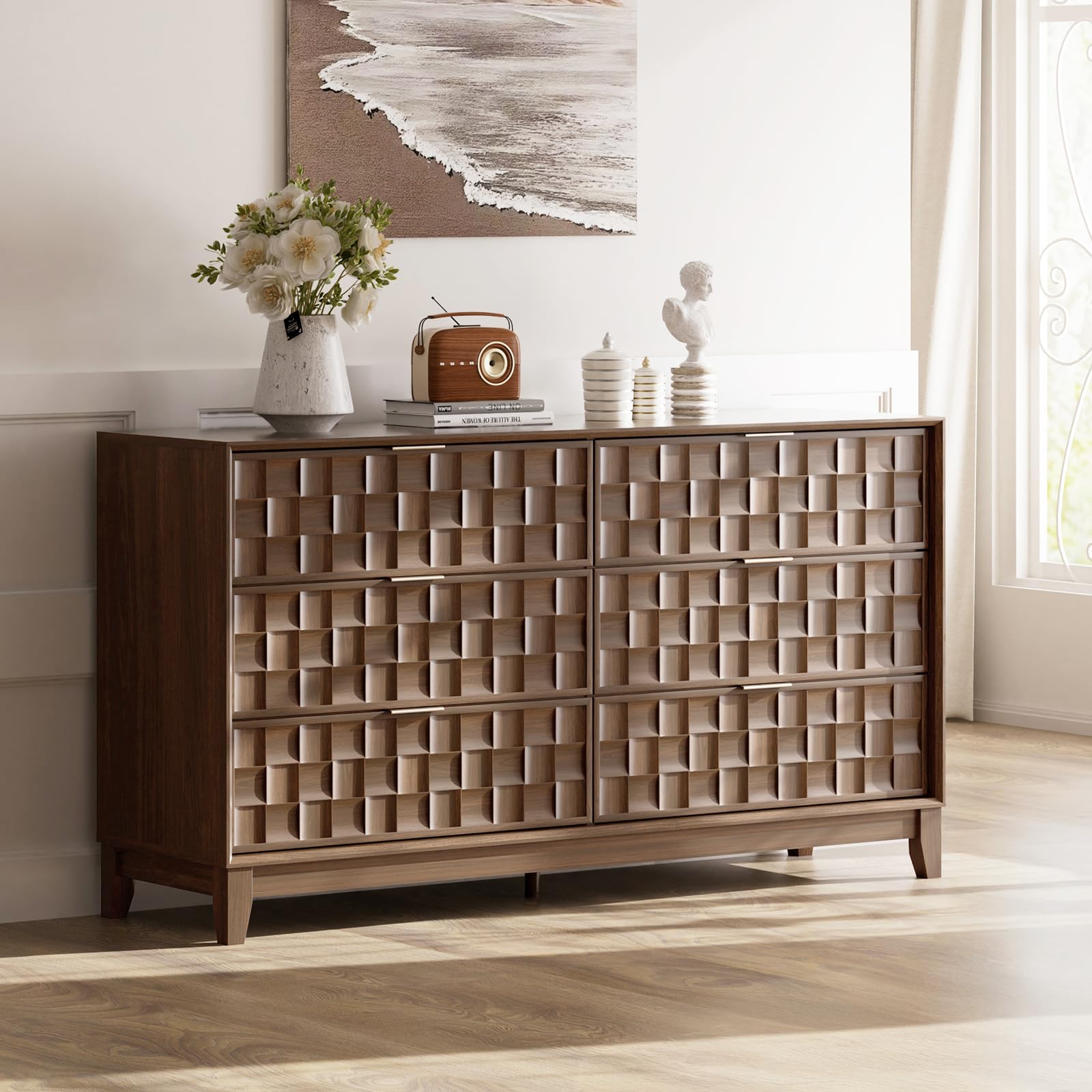 6-Drawer Fluted Dresser