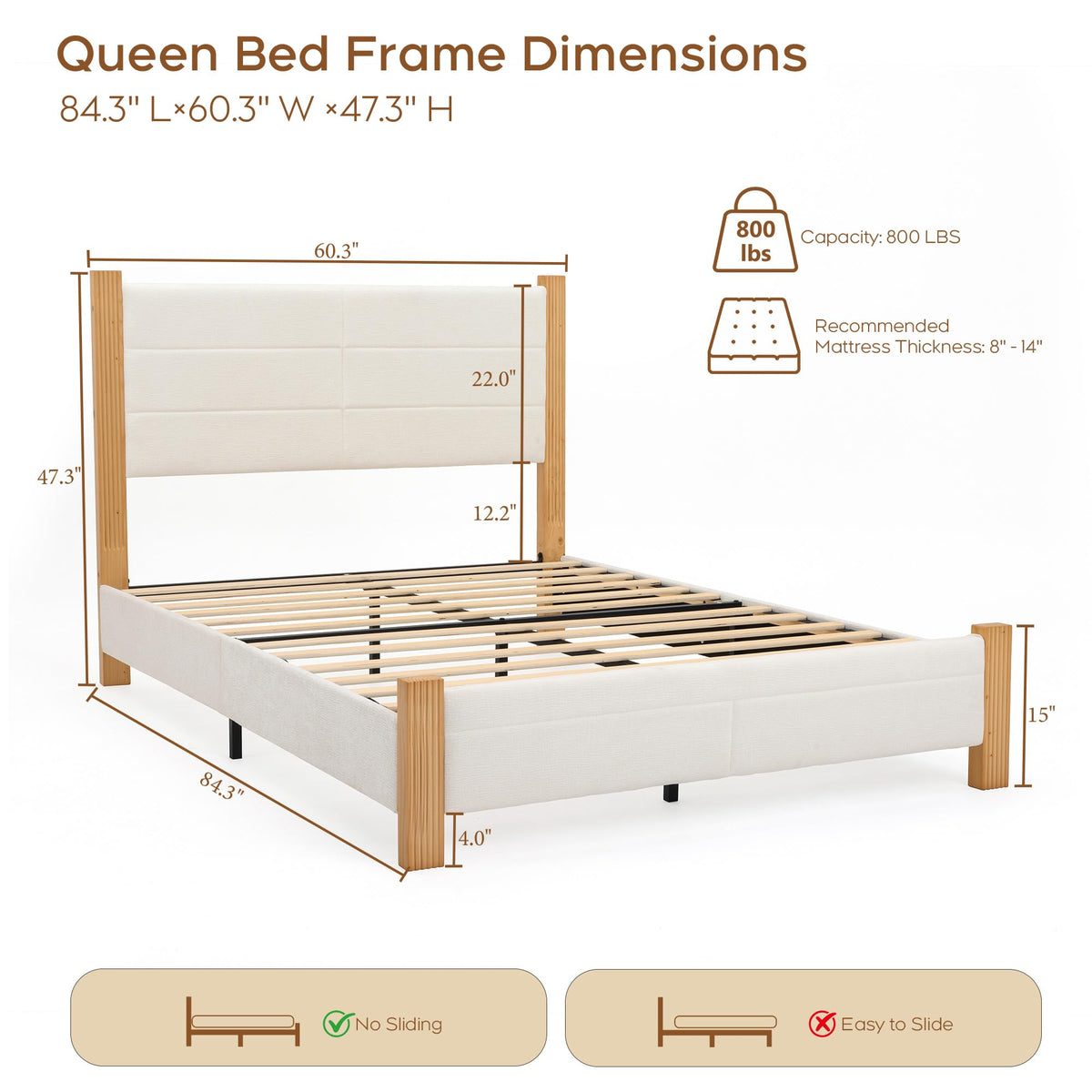 Queen Upholstered Platform Bed