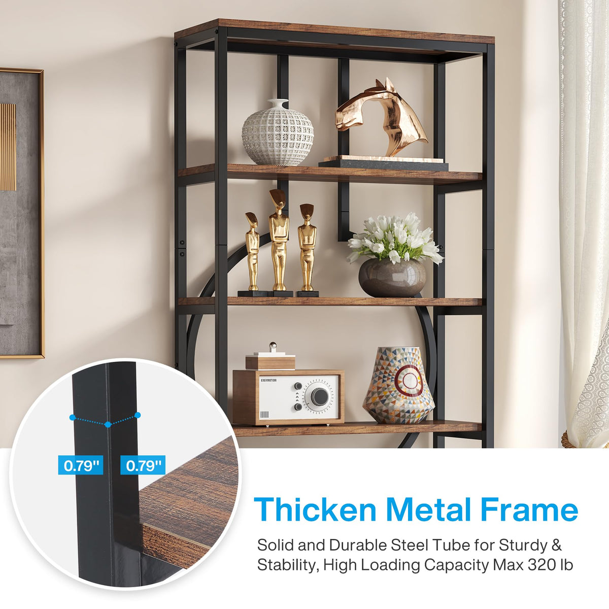 6-Tier Rustic Bookshelf