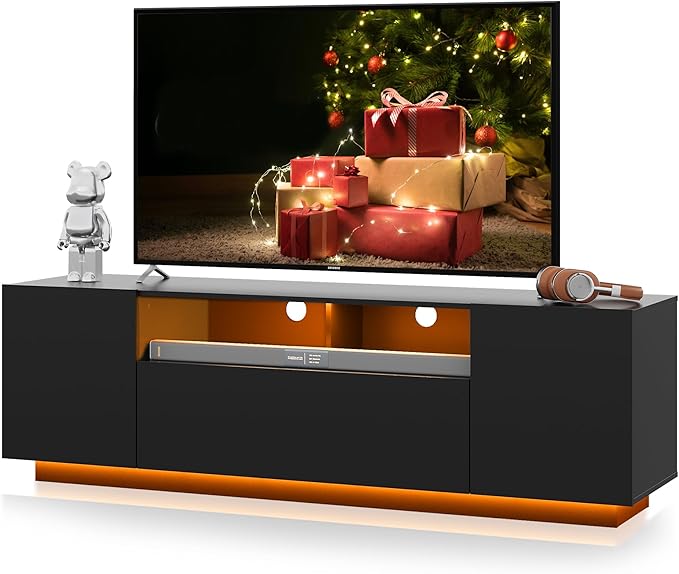 LED TV Stand with Storage Cabinet