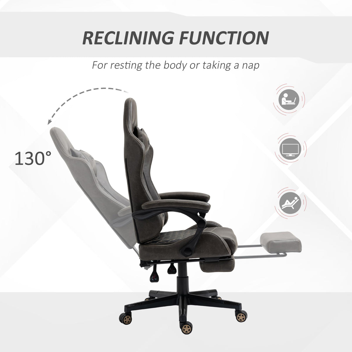 Brown Reclining Gaming Chair