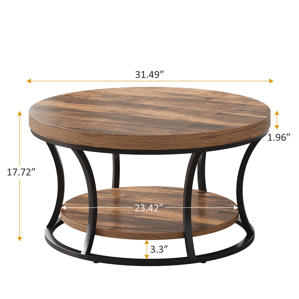 Round Coffee Table with Storage
