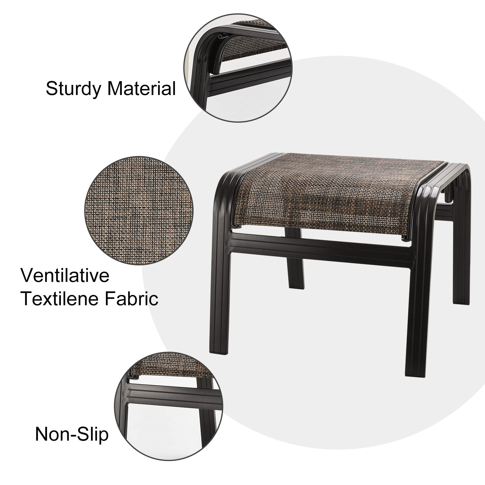 Outdoor Patio Ottomans Set of 2