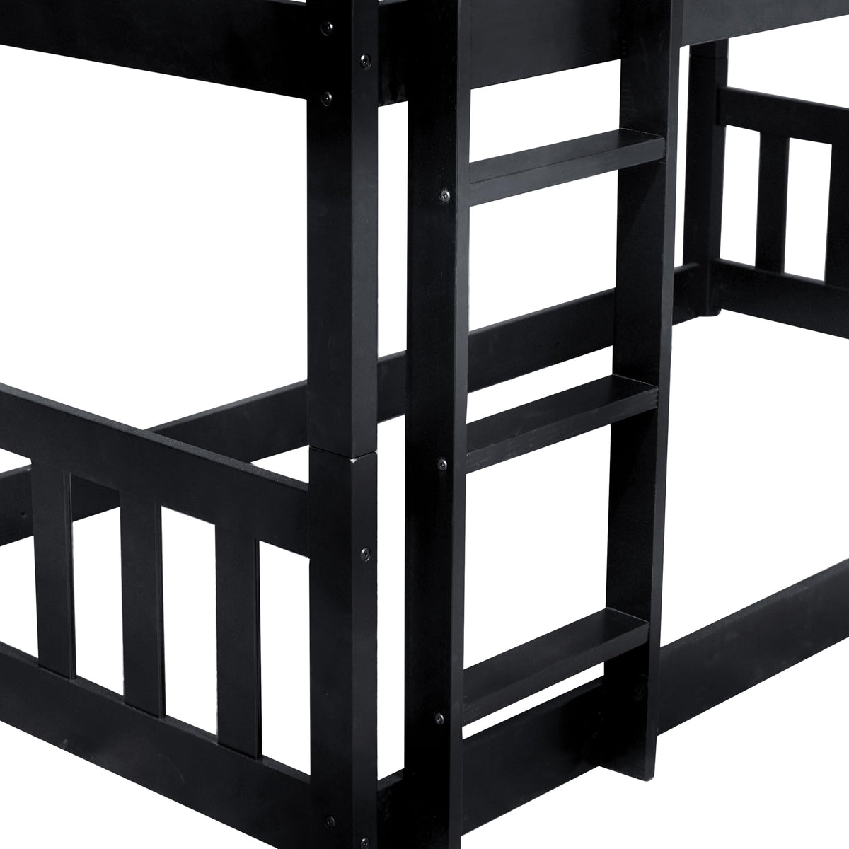 Bellemave Twin Over Twin Over Twin Triple Beds for 3 Kids, Wood 3 Bunk Beds, Espresso