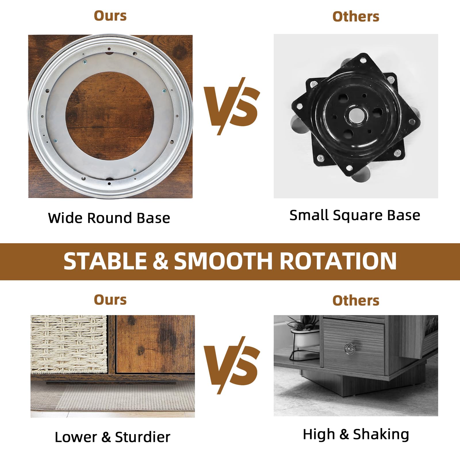 Rotating End Table with Storage