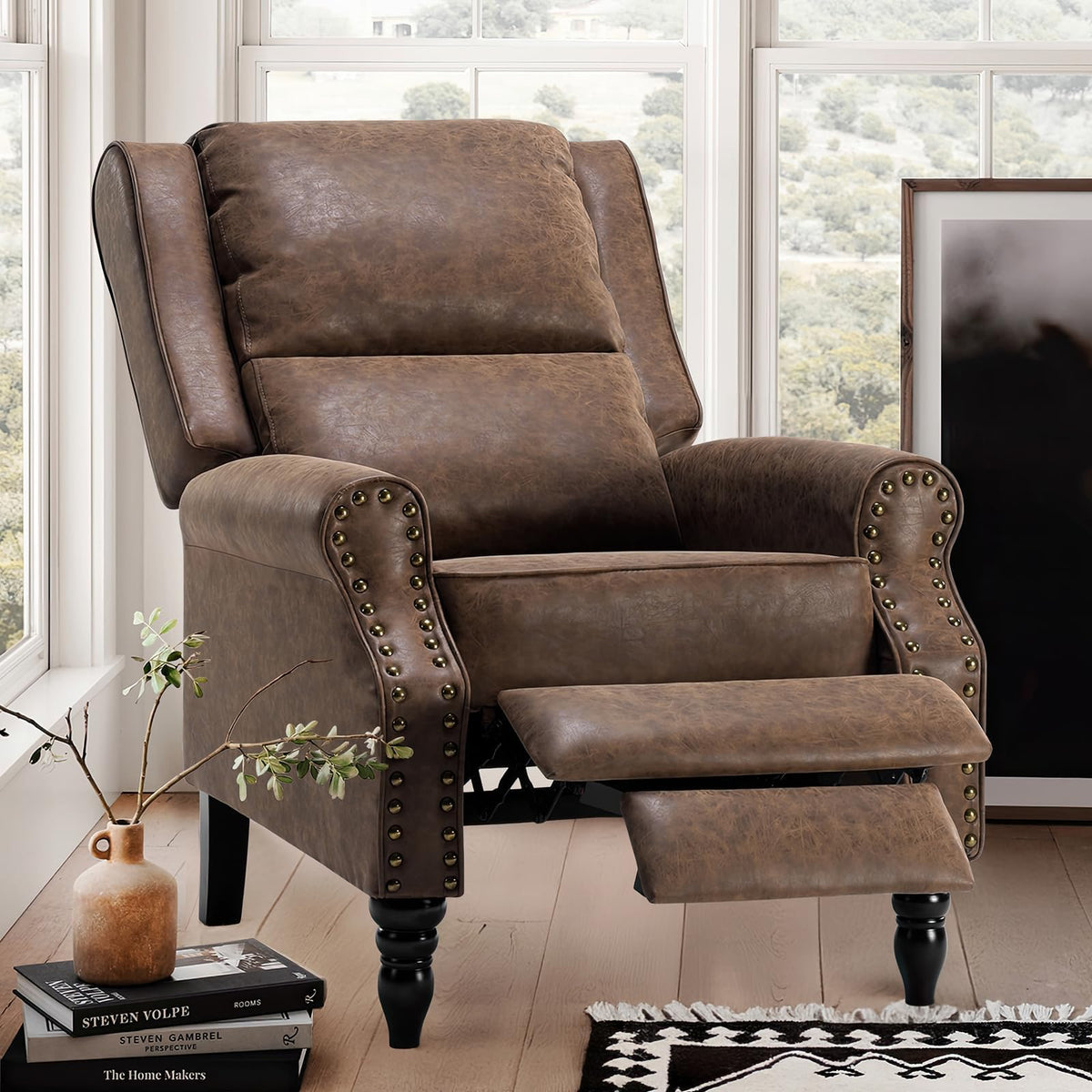Faux Leather Pushback Recliner