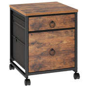 HOOBRO File Cabinet, 2-Drawer Vertical Mobile Office Cabinet, Rolling Printer Stand, for A4/Letter Size Files, Nonwovens Drawer, for Home Office, Rustic Brown BF21WJ01G1