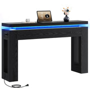 Console Table with LED Lights & Charging Station