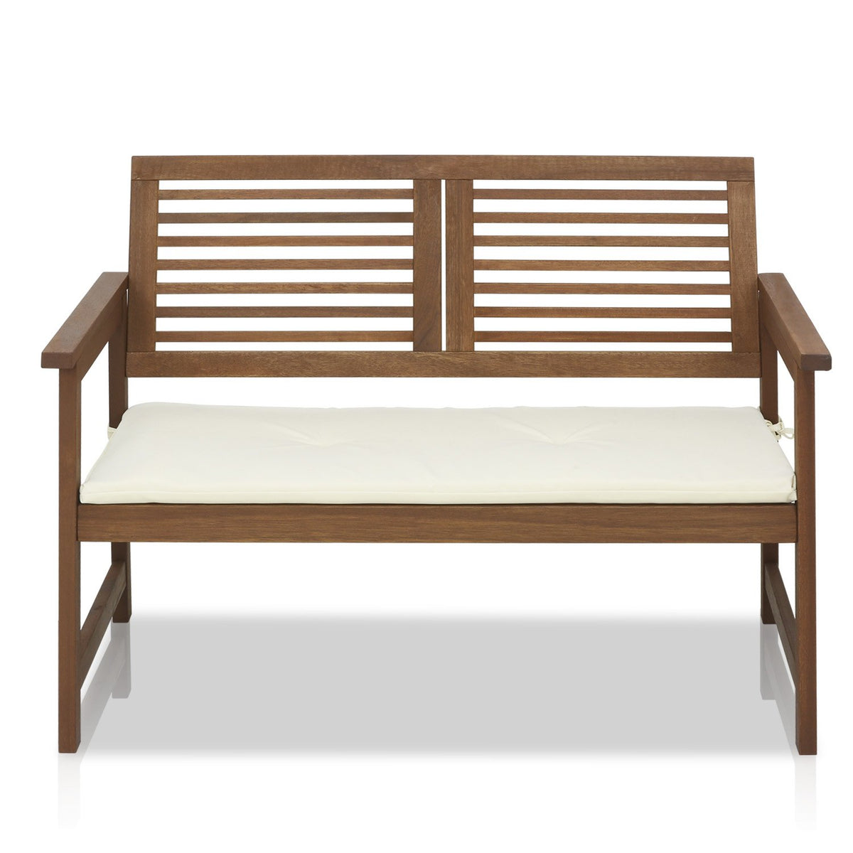 Wood Outdoor Bench with Cushion