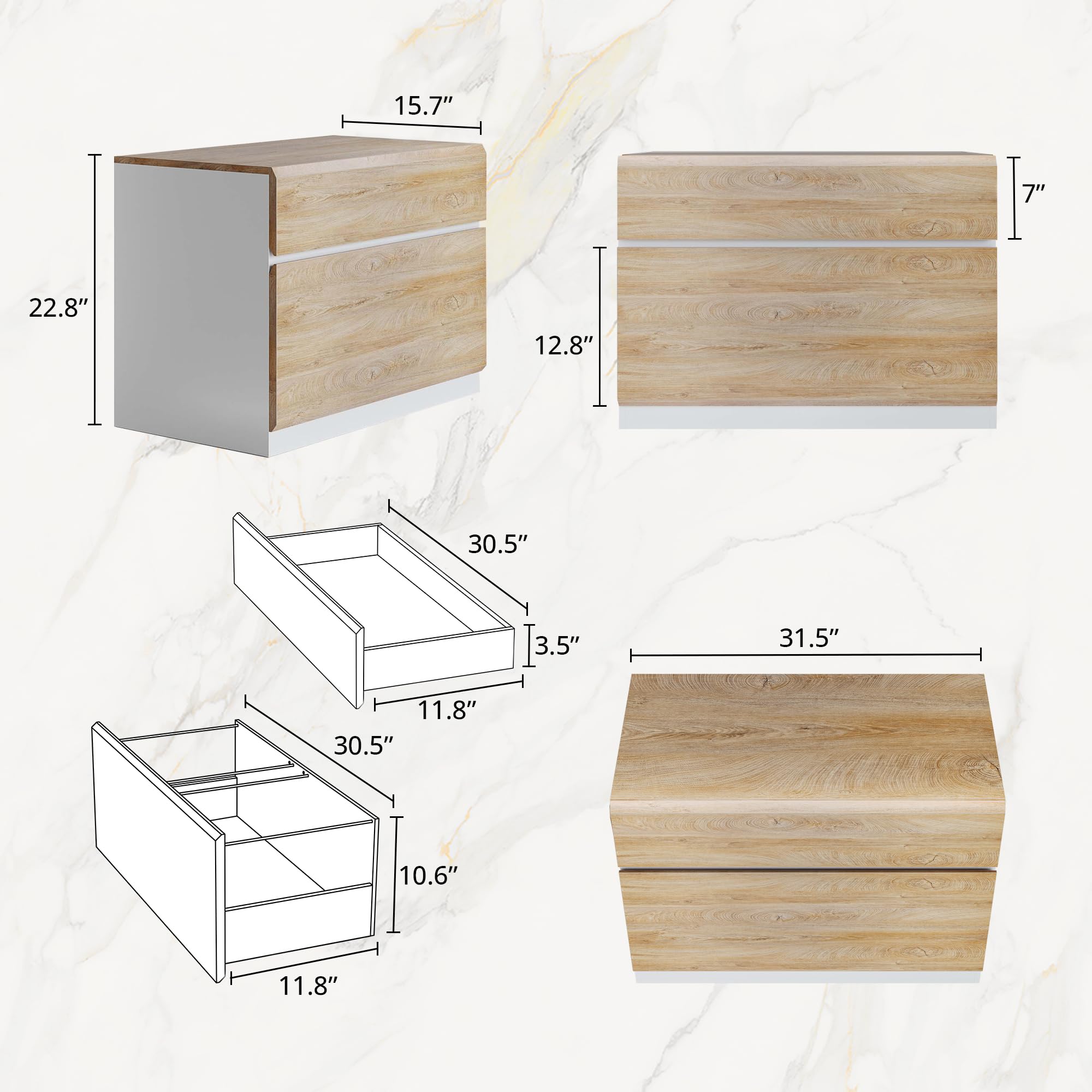 2-Drawer Lateral Wood File Cabinet with Anti-Tilt Mechanism