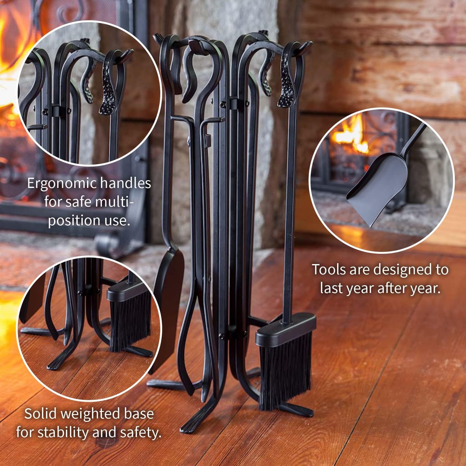 5-Piece Compact Fireplace Tool Set