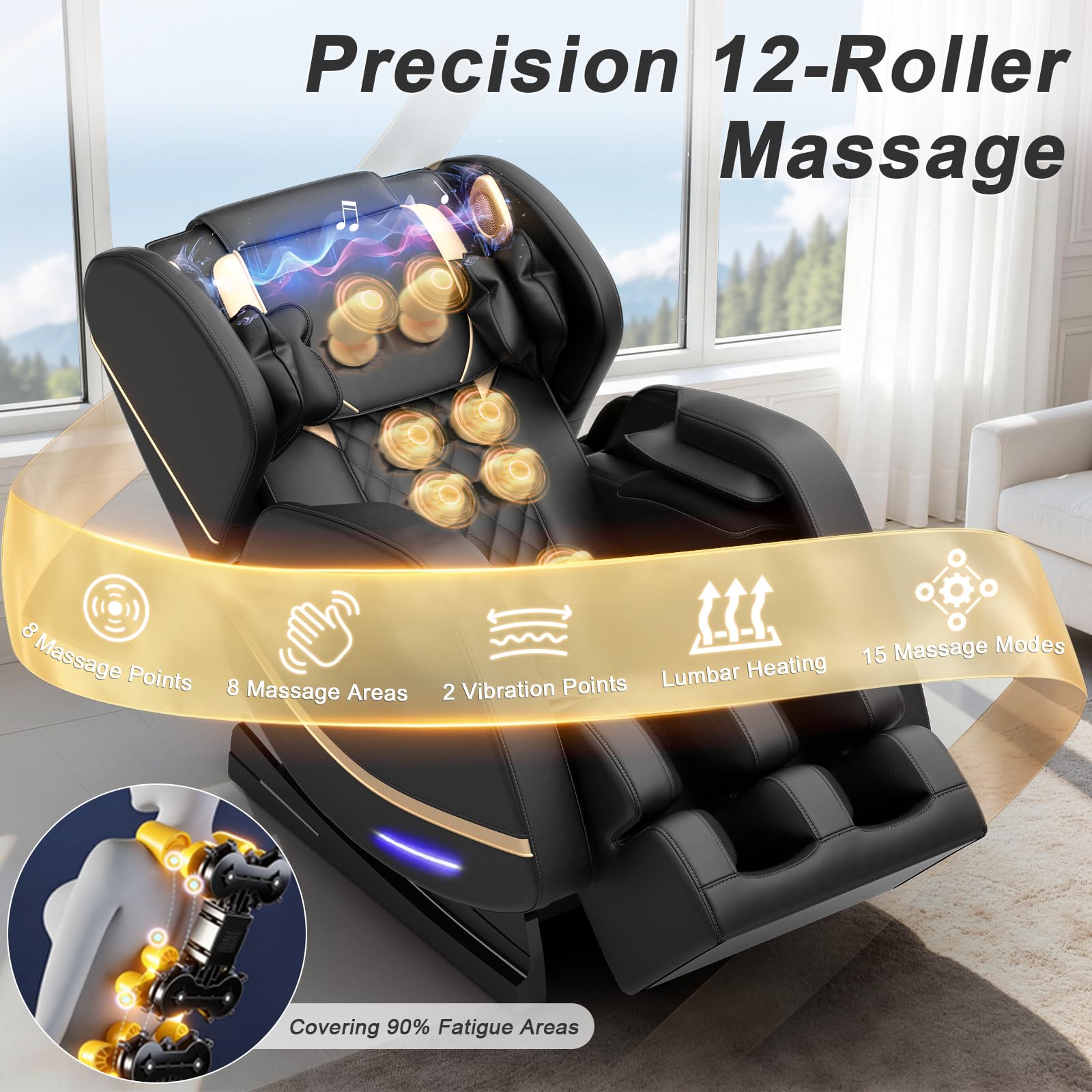 Full Body Massage Chair with Zero Gravity & Bluetooth