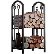Firewood Log Rack with 4-Tool Set