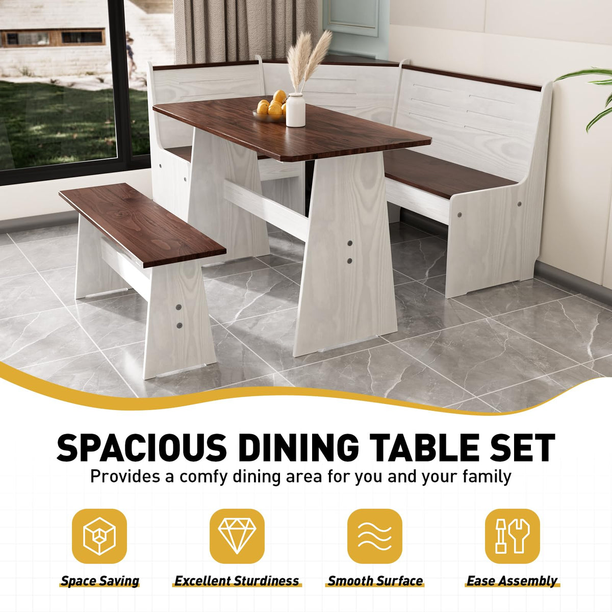 Corner Breakfast Nook Dining Set